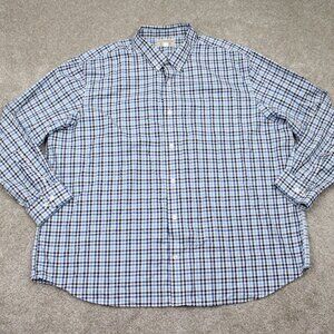 Duluth Wrinklefighter Shirt Adult 3XL XXXL Blue/White‎ Checkered L/S Button Up